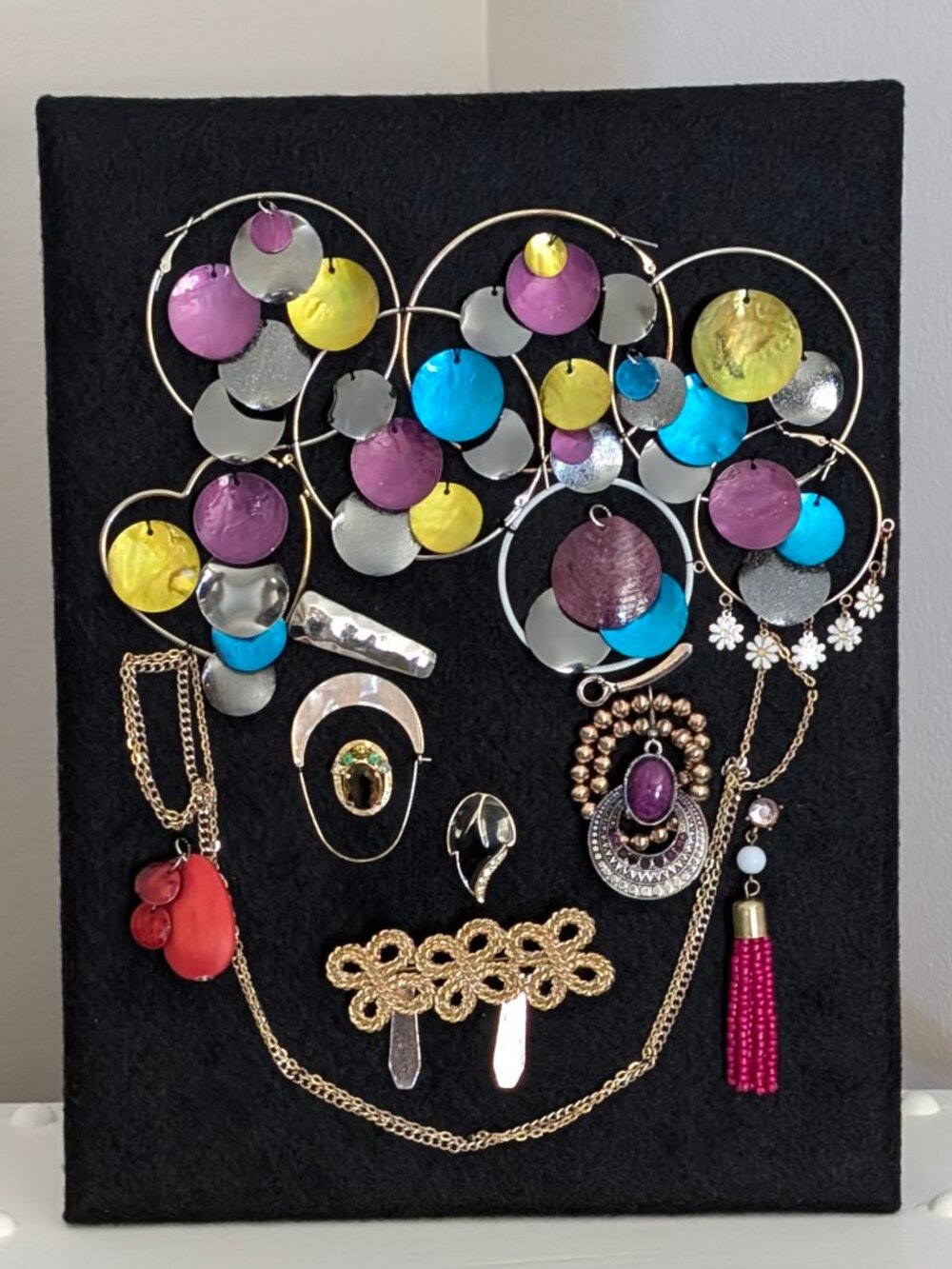 MAEVE - Resting Gem Faces Handmade Upcycled Jewellery Portrait Art - Piece 7